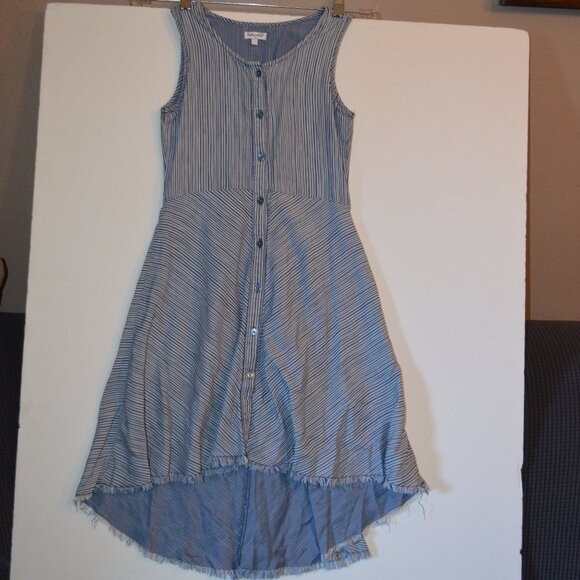 Splendid(R) Blue Tone Tencel Lyocell Fit&Flare Sleeveless Buttons Dress Girls 12 - Picture 11 of 11